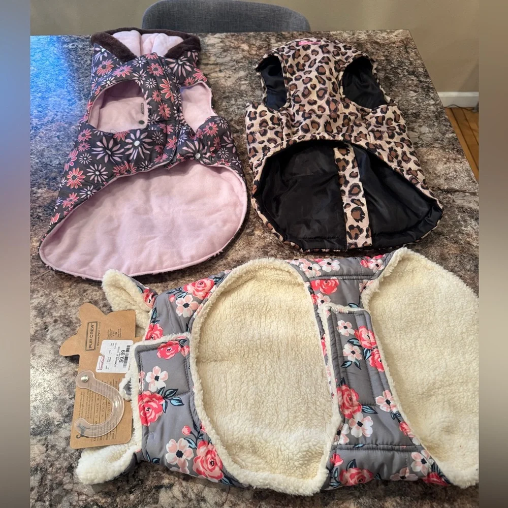 Set of Three Stylish Dog Coats